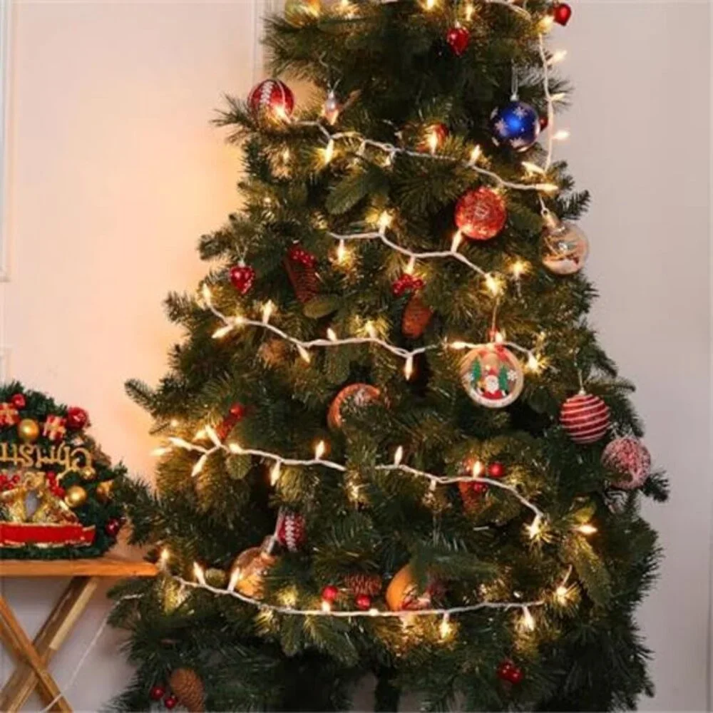 Christmas String Lights 100 Count Warm White Clear Wire Indoor Outdoor Decor